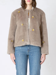 DEX Faux Fur Embellished Jacket