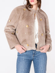 DEX Faux Fur Embellished Jacket