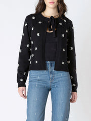 DEX Embellished Tie Front Cardigan