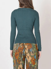 DEX Button Up Ribbed Sweater