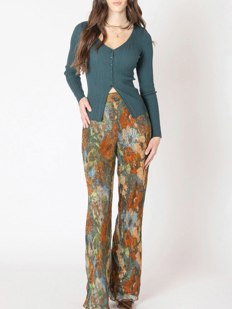 DEX Button Up Ribbed Sweater