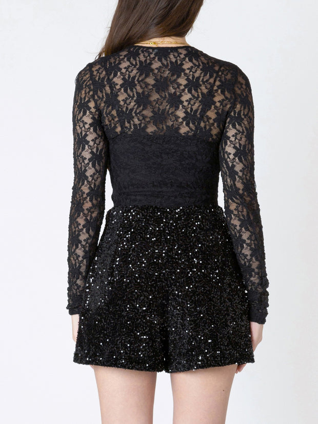 DEX Lace Long Sleeve Top