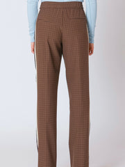 DEX Straight Leg Brown Checkered Pant