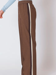 DEX Straight Leg Brown Checkered Pant