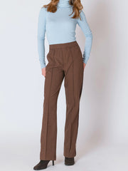 DEX Straight Leg Brown Checkered Pant