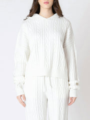 DEX Cable Knit Hooded Sweater and Jogger Set