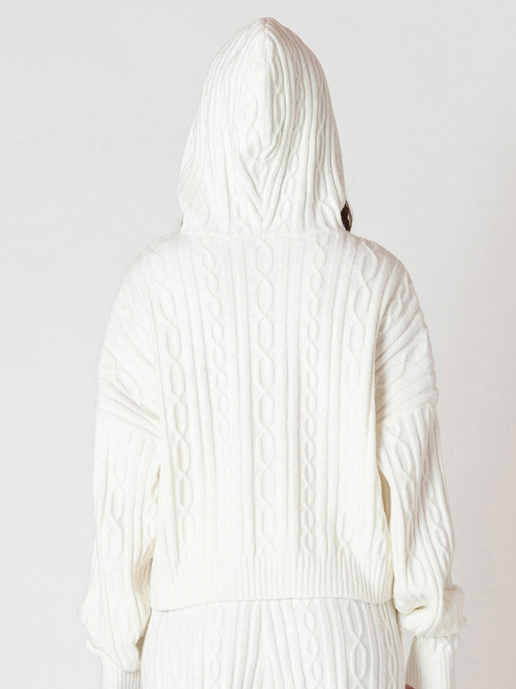 DEX Cable Knit Hooded Sweater and Jogger Set