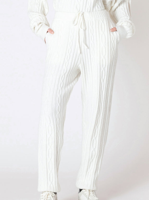 DEX Cable Knit Hooded Sweater and Jogger Set