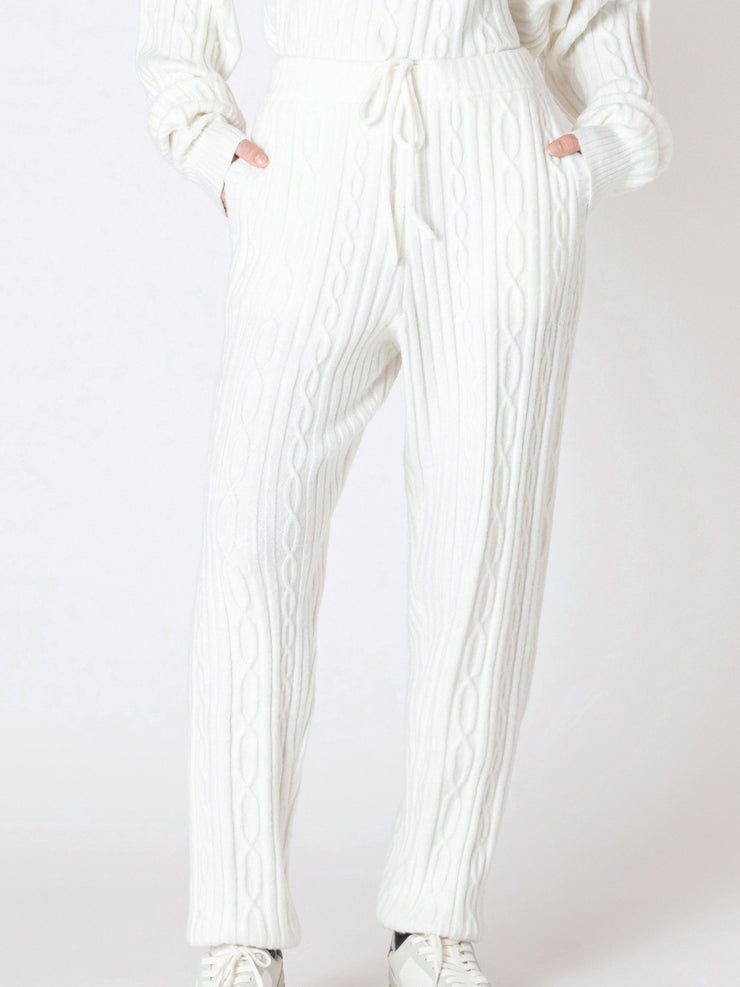 DEX Cable Knit Hooded Sweater and Jogger Set