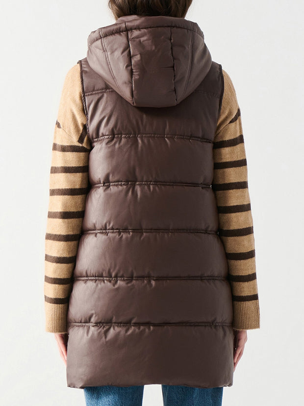 DEX Faux Leather Puffer Vest