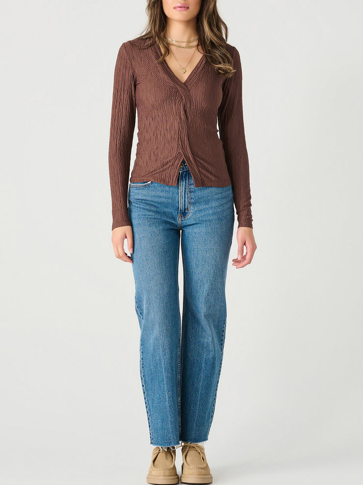 DEX Textured Twist Front Top