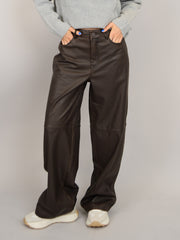 RD STYLE Faux Leather Wide Leg Polaris Pant