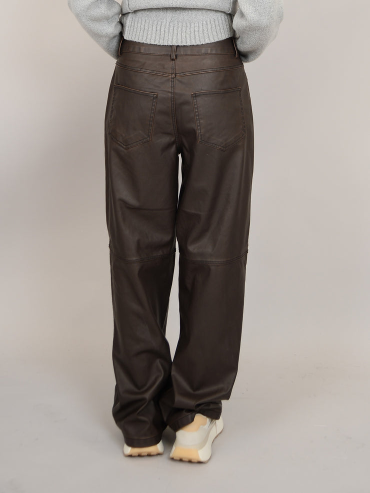 RD STYLE Faux Leather Wide Leg Polaris Pant