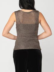 DEX Metallic Mesh Sleeveless Top