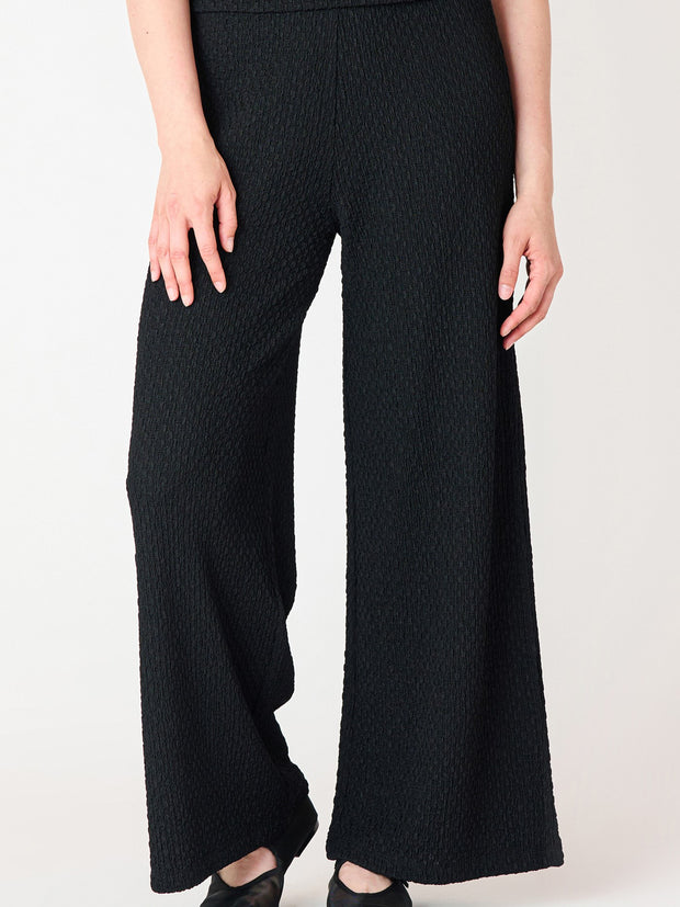 BLACK TAPE Textured Short Sleeve Drop Shoulder Top and Wide Leg Pant Set