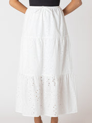 ROOM 34 Embroidered Eyelet Maxi Skirt