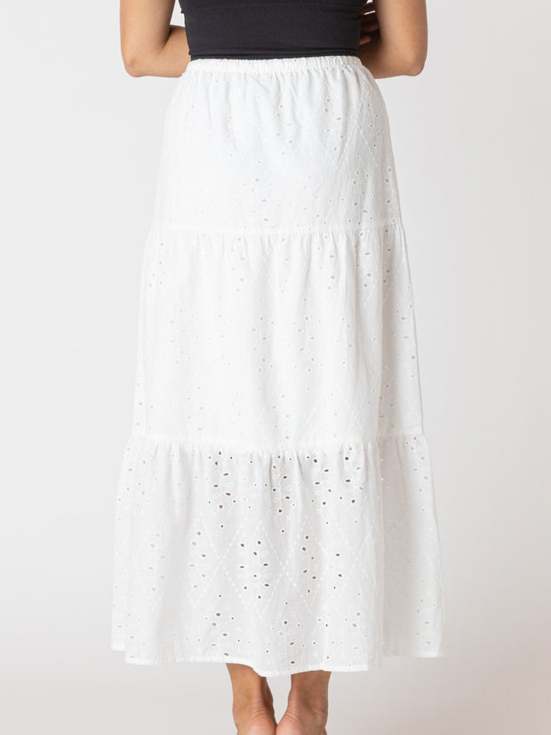 ROOM 34 Embroidered Eyelet Maxi Skirt