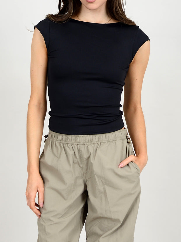 RD STYLE Brida Cap Sleeve Boatneck Top