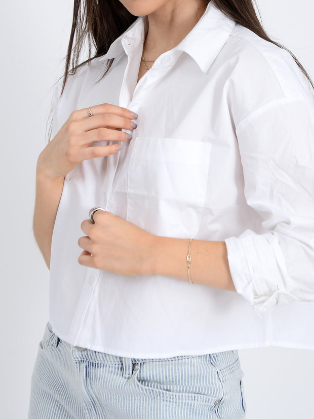 RD STYLE Katie Crop Button-Front Shirt