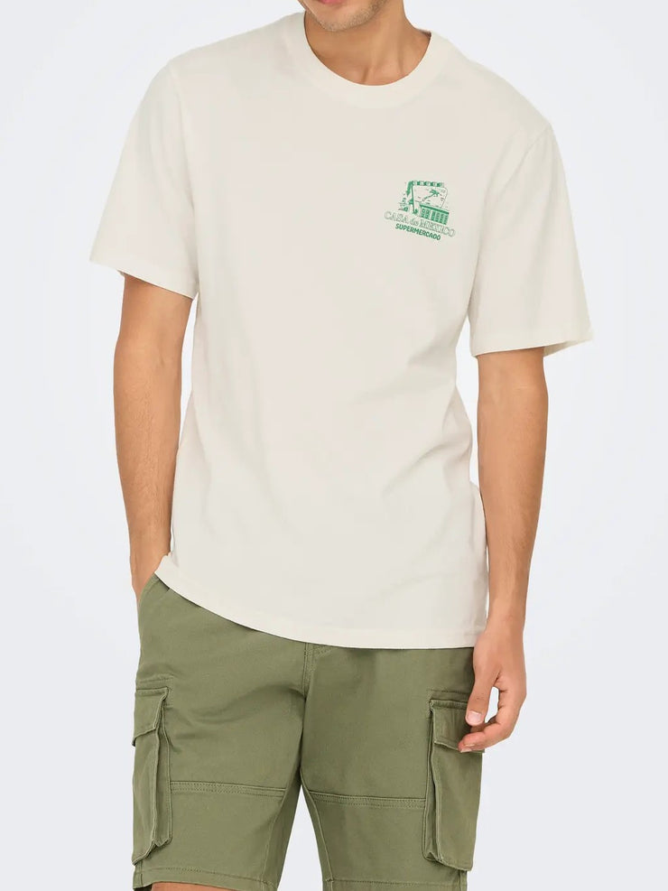 ONLY + SONS Men's Manuel Casa Life Desert Tee