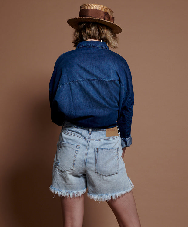 ONETEASPOON Montana Blue Legend High Waisted Mom Short