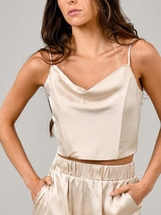 RD STYLE Carrie Crop Satin Cami