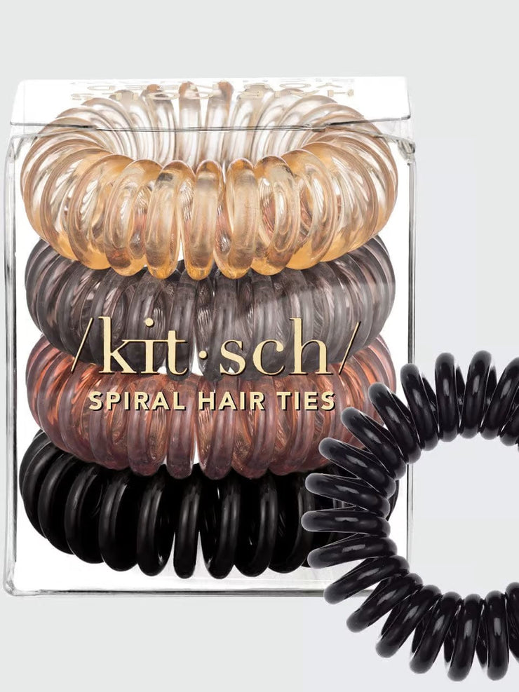 KITSCH Spiral Hair Ties 4 Pack