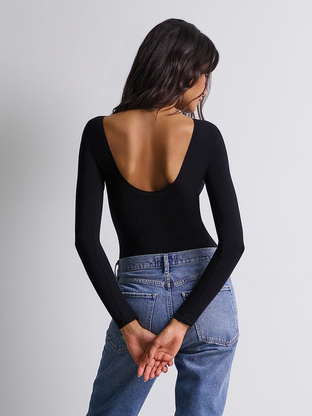 COMMANDO Ballet Scoop-Back Long Sleeve Bodysuit