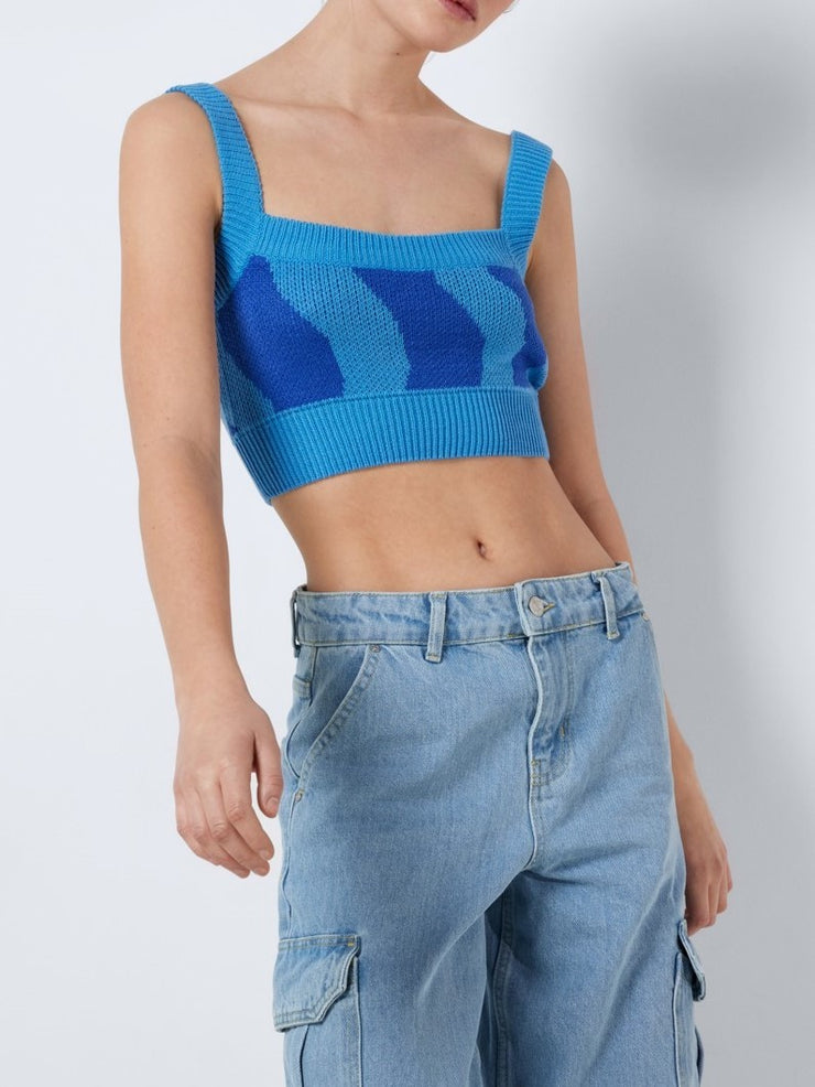 NOISY MAY Cosmic Square Neck Knit Top