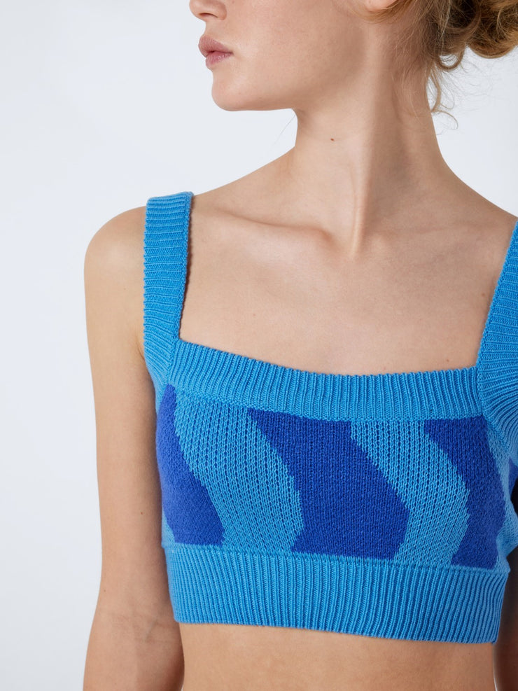 NOISY MAY Cosmic Square Neck Knit Top