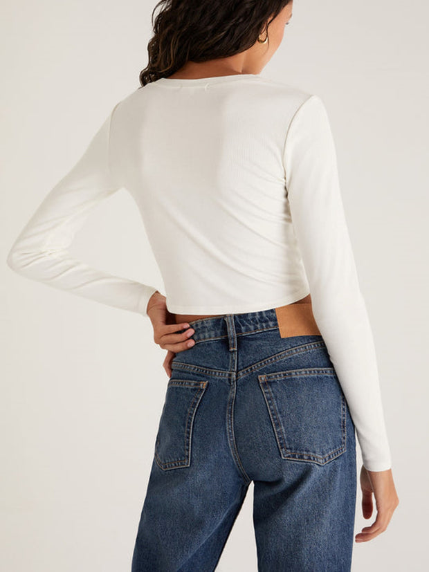 Z SUPPLY Gelina Cropped Long Sleeve Top