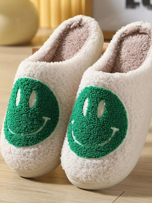 Green Smiley Slippers