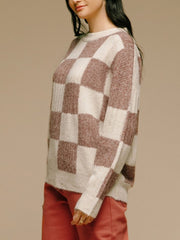 27 Madison Checkered Knit Sweater
