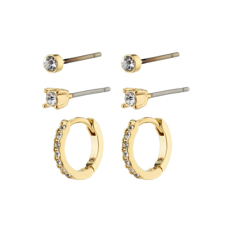 PILGRIM Sia Crystal Earrings 3-in-1 Set