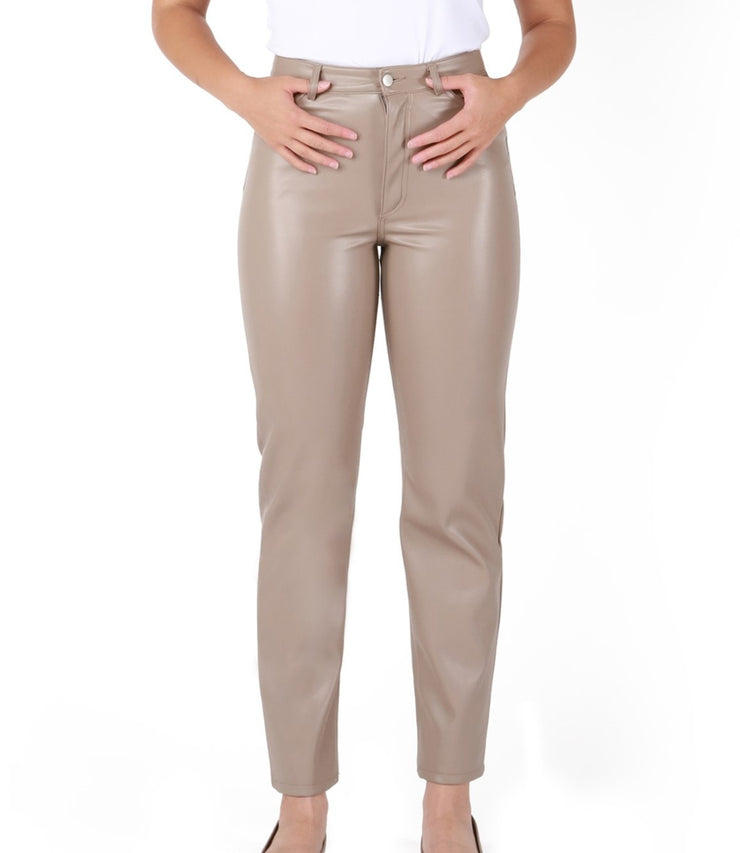 BLACK TAPE Emilie Faux Leather Straight Leg Pant