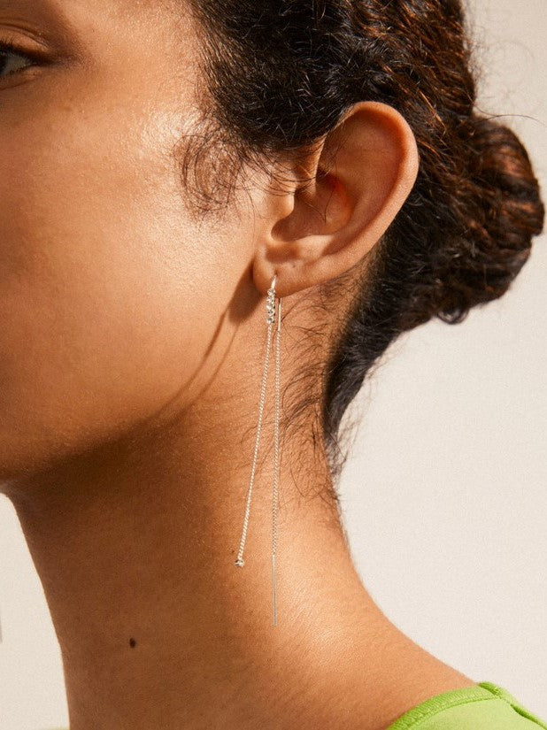 PILGRIM Andrea Chain Crystal Earrings