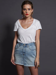 ONETEASPOON Montana Blue 2020 Mini High Waisted Denim Skirt