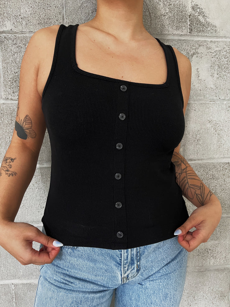 DEX Daelyn Button Front Tank Top