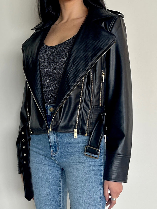 ONLY Hailey Faux Leather Biker Jacket