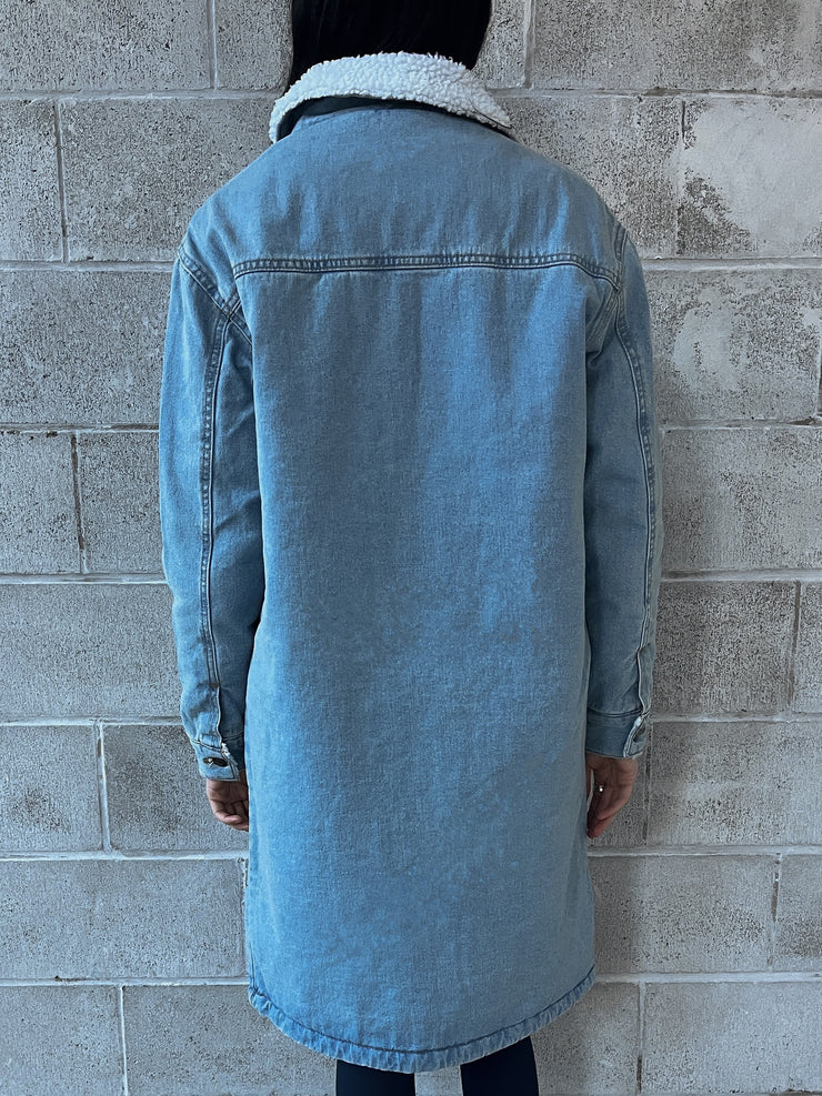 RD Style Dani Denim Sherpa Long Jacket