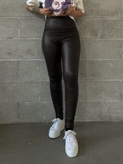 Delilah Vegan Leather Leggings - Tan | RD Style - Clearance