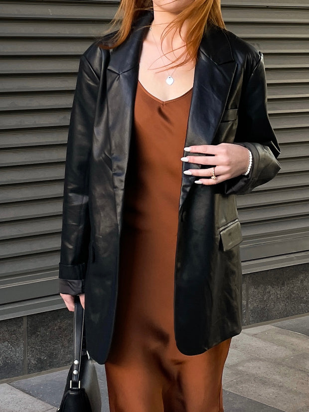 RD STYLE Anna Faux Leather Blazer