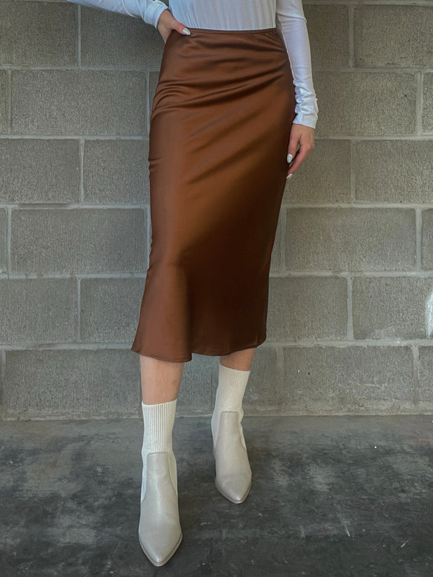 C'EST MOI Satin Bias Skirt