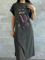 DAYDREAMER Rolling Stones Stars Rolled Sleeve Maxi Dress