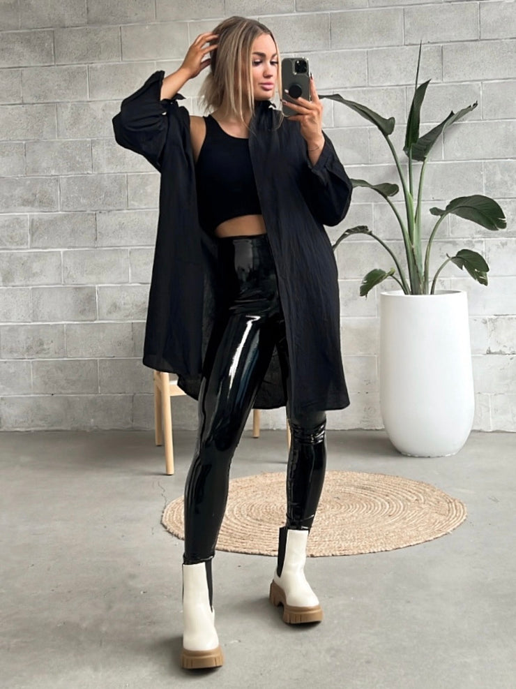 Faux Patent Leather Leggings in … curated on LTK