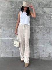 VERO MODA Vivian Wide Leg Linen Pant