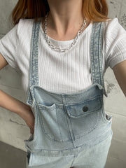 Z SUPPLY Easy Rider Knit Denim Shortalls