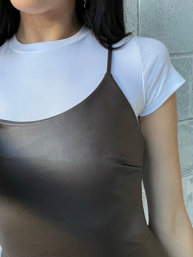 RD STYLE Criss Cross Leather Dress