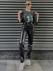 RD STYLE Faux Leather Pants