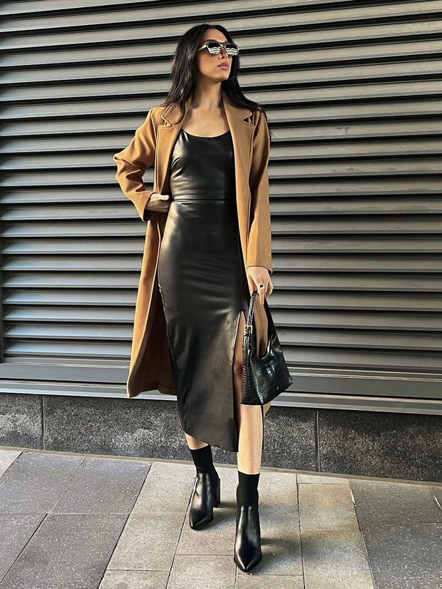 RD STYLE Criss Cross Leather Dress